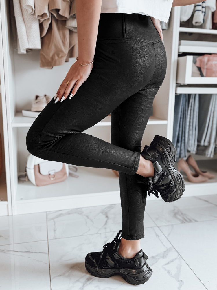 Női viaszos, magas derekú leggings NIVANA fekete - foto 2