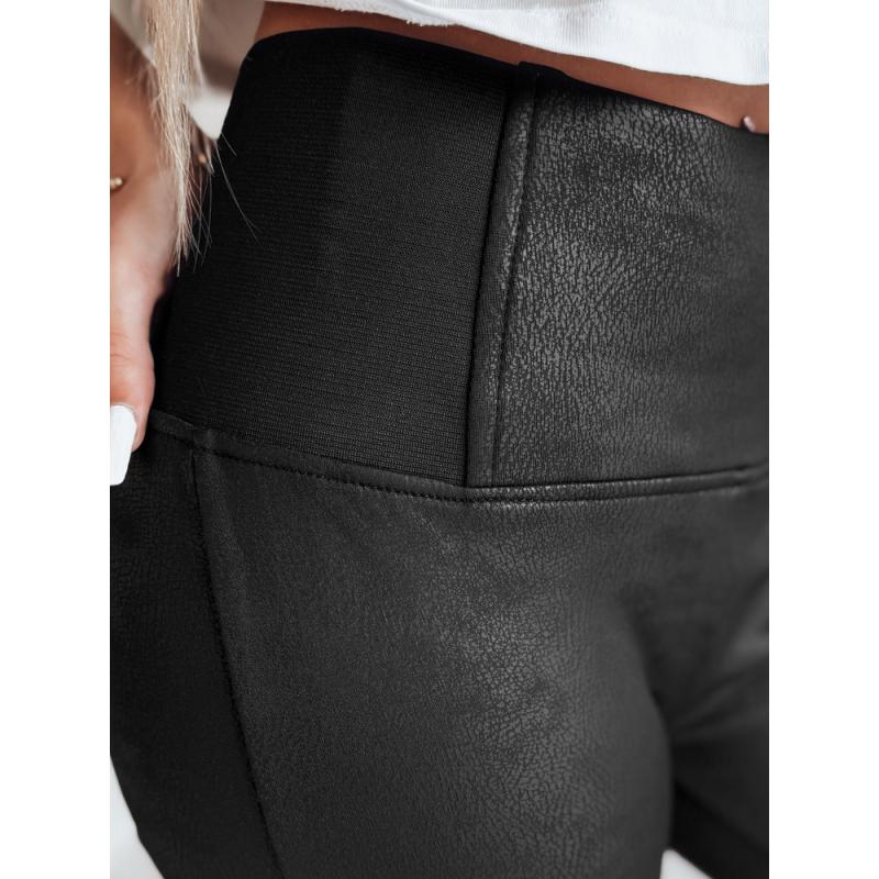 Női viaszos, magas derekú leggings NIVANA fekete