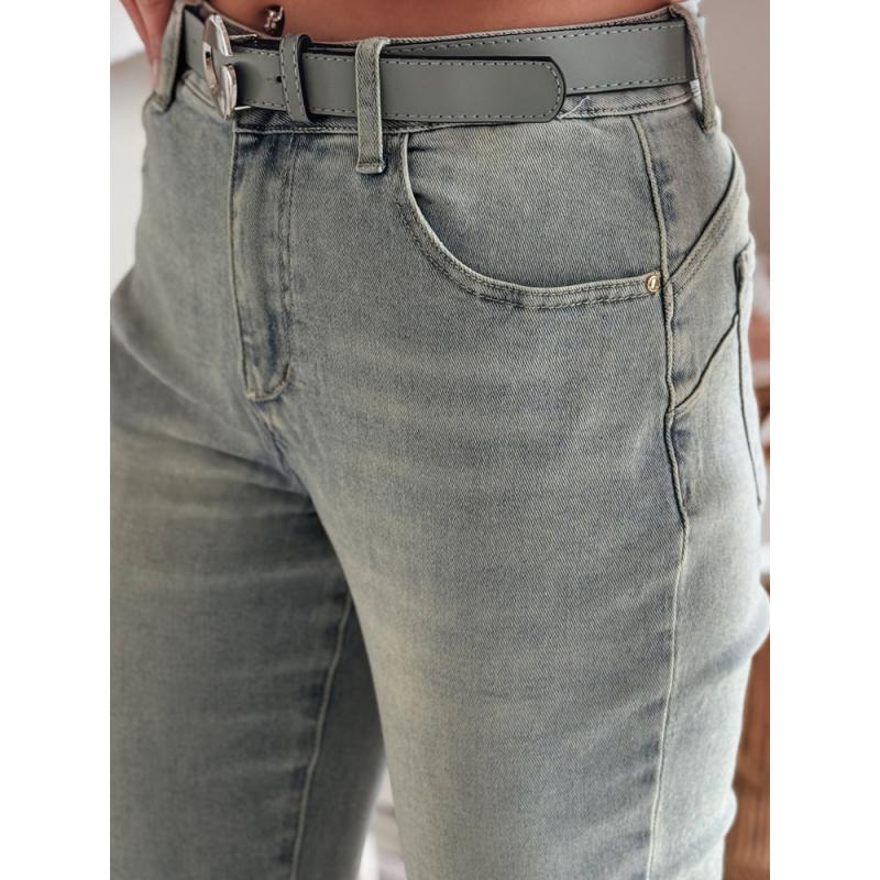 Dámské kalhoty slim fit džíny s páskem SLIMFIZ modré