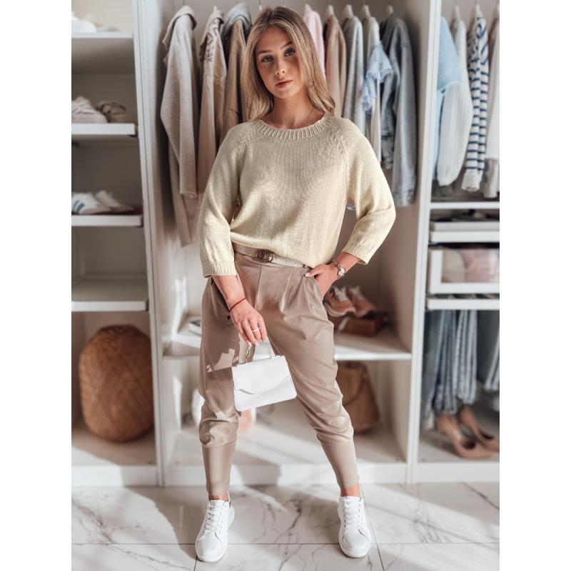 Női túlméretezett pulóver SOFTICAN bézs