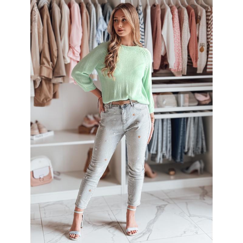 Női plusz méretű pulóver SOFTICAN világoszöld