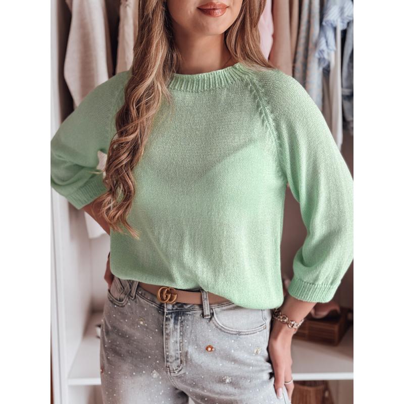 Női plusz méretű pulóver SOFTICAN világoszöld