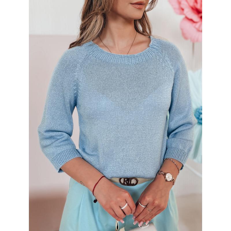 Női plusz méretű pulóver SOFTICAN kék