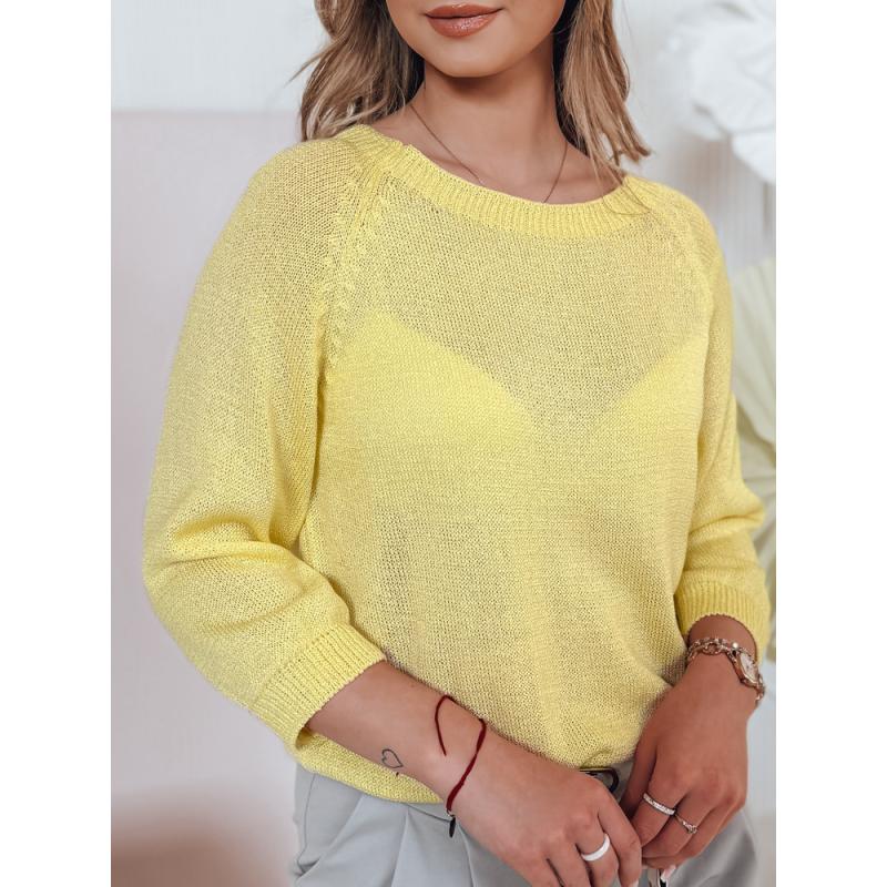 Női plusz méretű pulóver SOFTICAN sárga