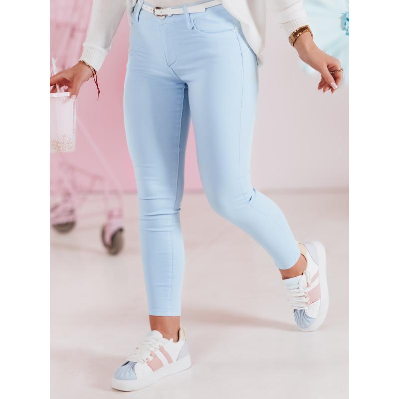 Dámske nohavice skinny s opaskom VIVASKIN modré