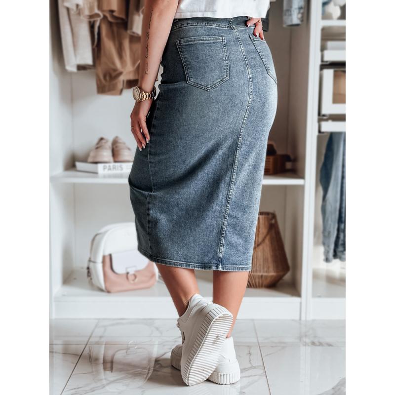 Džínová midi sukně s rozparkem DENIZA modrá