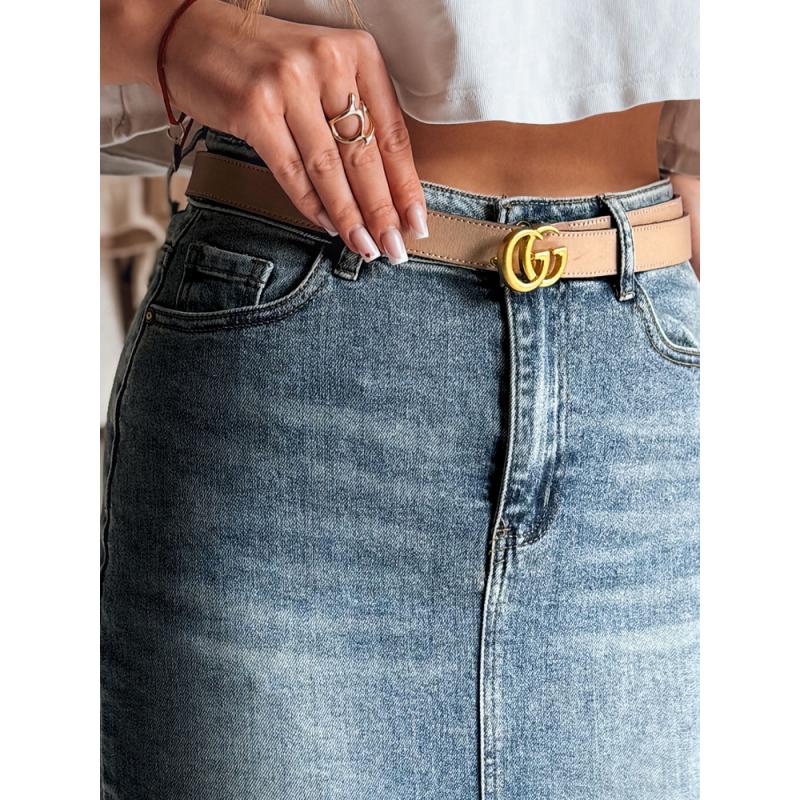 Džínová midi sukně s rozparkem DENIZA modrá