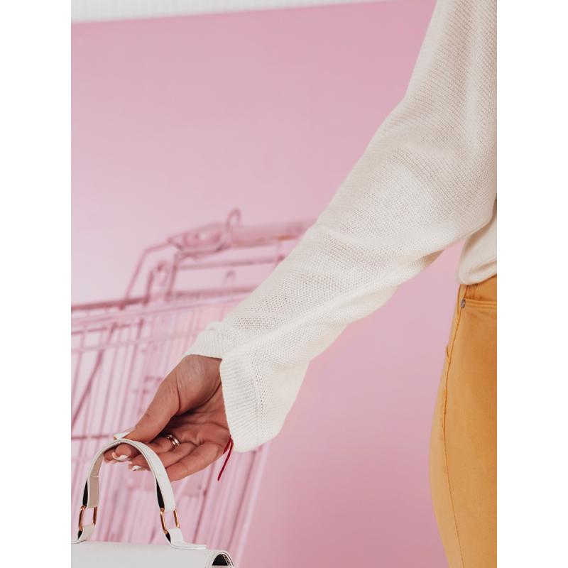 Női plus size pulóver NORVAN ekrü színben