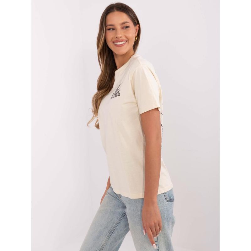 Světle béžové dámské bavlněné tričko SUBLEVEL