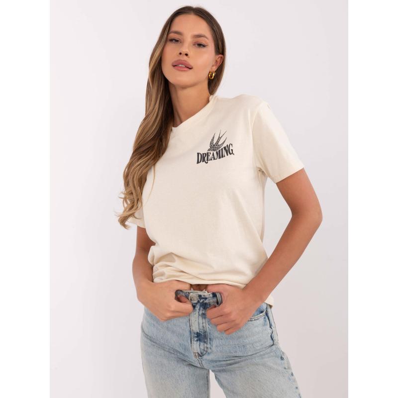 Světle béžové dámské bavlněné tričko SUBLEVEL