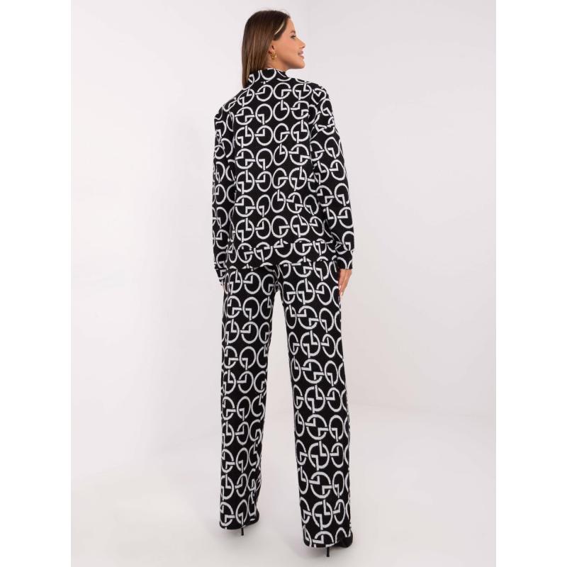 Fekete kétrészes női mintás szett