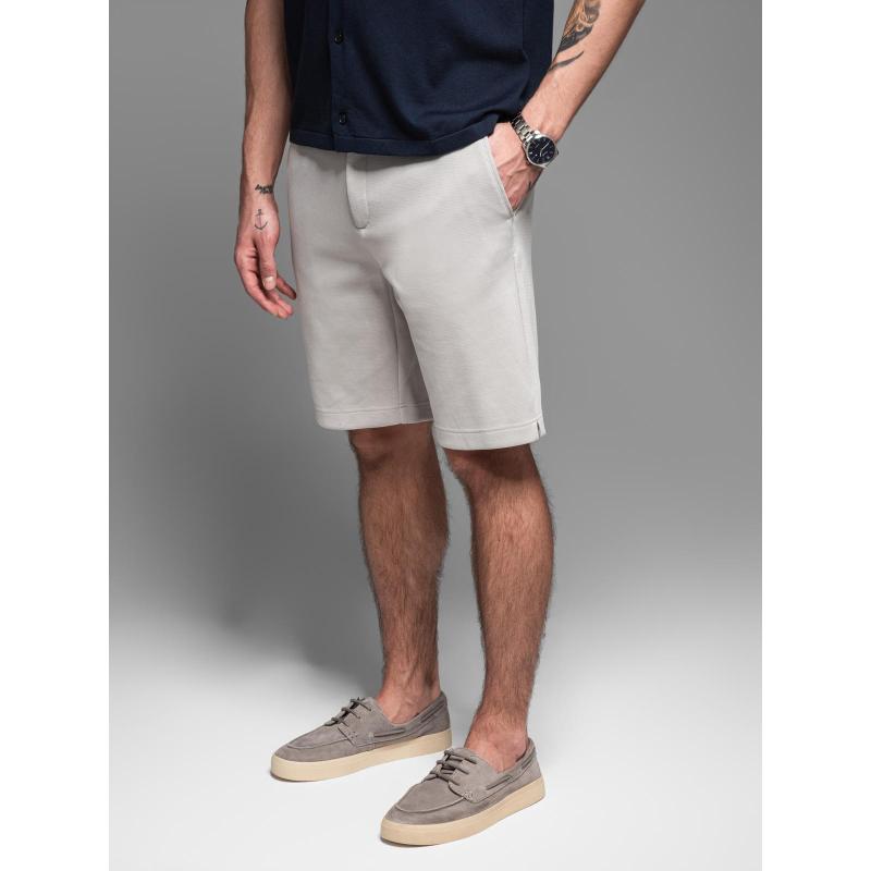 Pánské bavlněné teplákové šortky BASIC - tmavě modré V1 OM-SRBS-0149