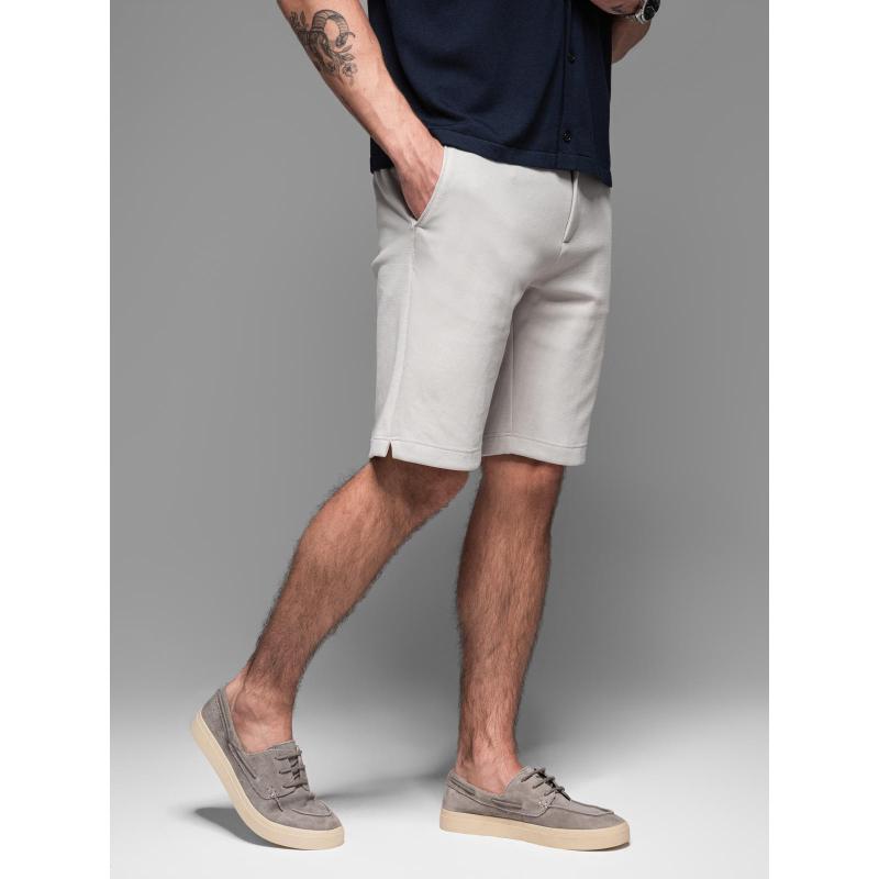 Pánské bavlněné teplákové šortky BASIC - tmavě modré V1 OM-SRBS-0149