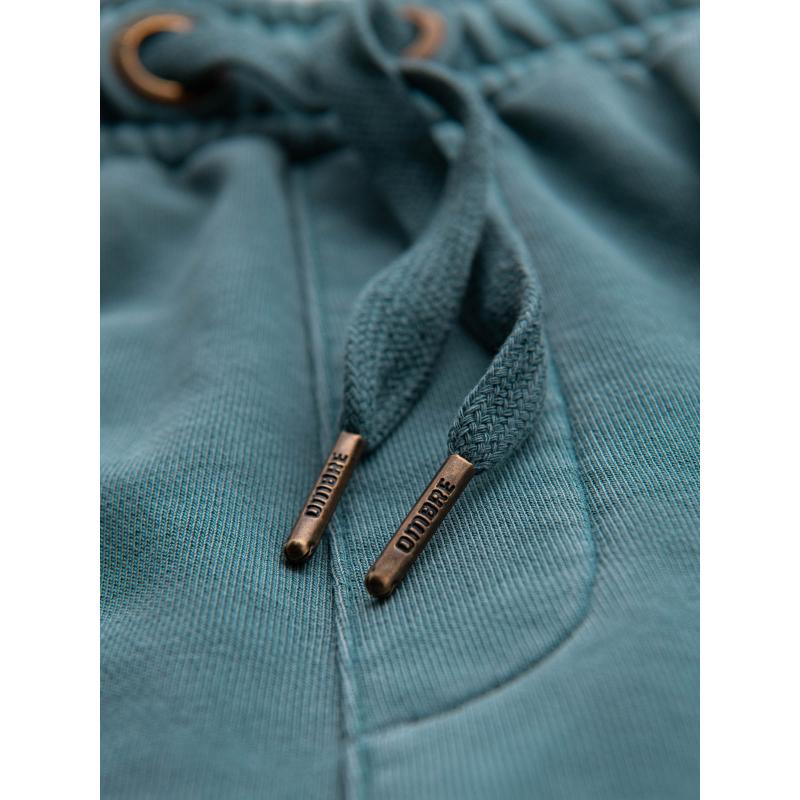 Pánske bavlnené teplákové šortky BASIC - tmavomodré V1 OM-SRBS-0149