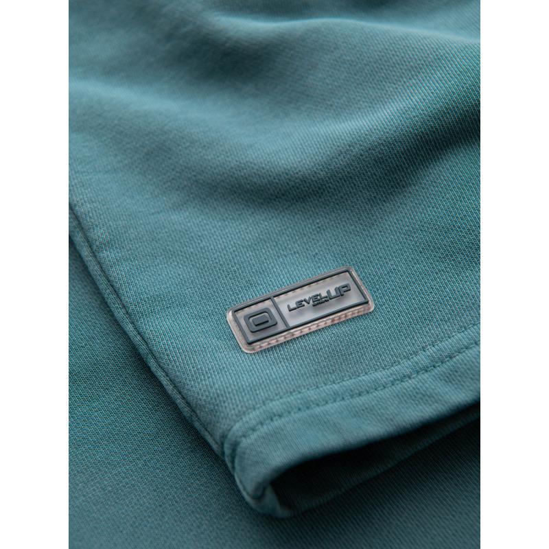 Pánske bavlnené teplákové šortky BASIC - tmavomodré V1 OM-SRBS-0149