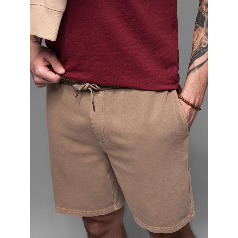 Pánské bavlněné teplákové šortky BASIC - tmavě modré V1 OM-SRBS-0149