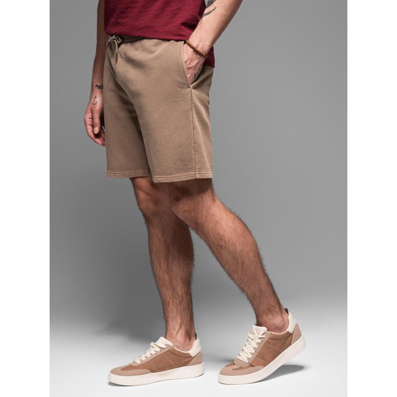 Pánské bavlněné teplákové šortky BASIC - tmavě modré V1 OM-SRBS-0149