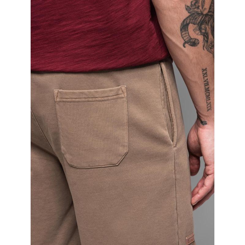 Pánské bavlněné teplákové šortky BASIC - tmavě modré V1 OM-SRBS-0149