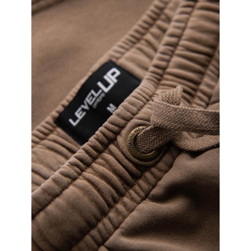 Pánské bavlněné teplákové šortky BASIC - tmavě modré V1 OM-SRBS-0149