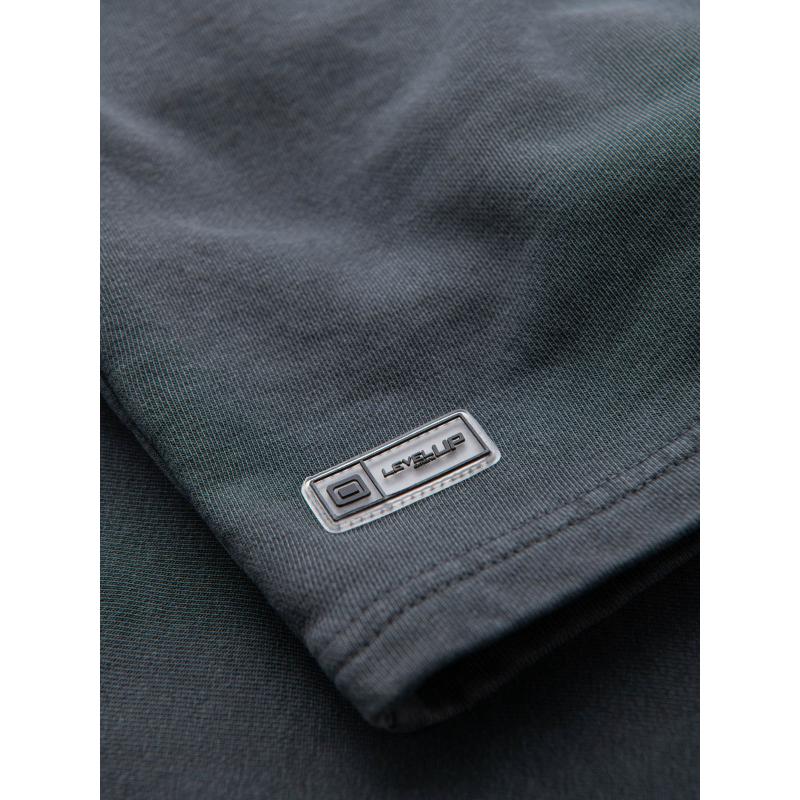 Pánské bavlněné teplákové šortky BASIC - tmavě modré V1 OM-SRBS-0149