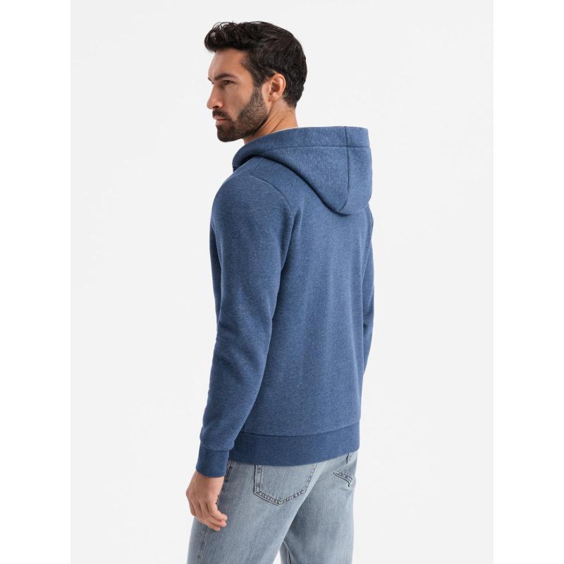 Pánská bavlněná mikina bomber bez zipu - bordó V13 OM-SSZP-0215