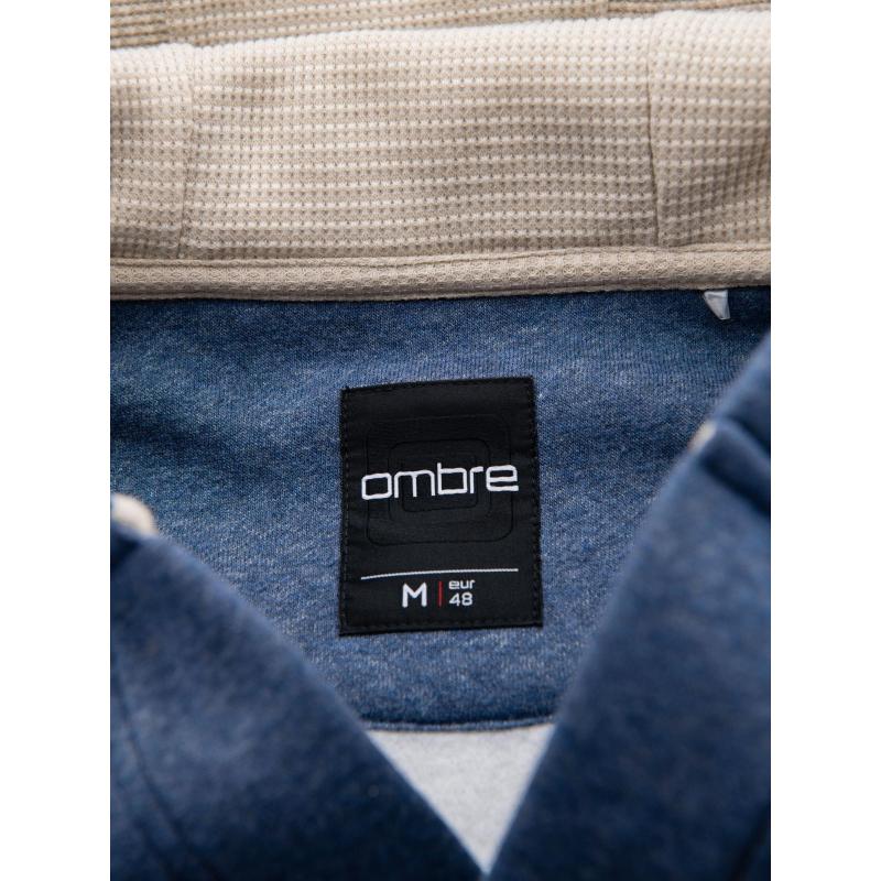 Pánská bavlněná mikina bomber bez zipu - bordó V13 OM-SSZP-0215