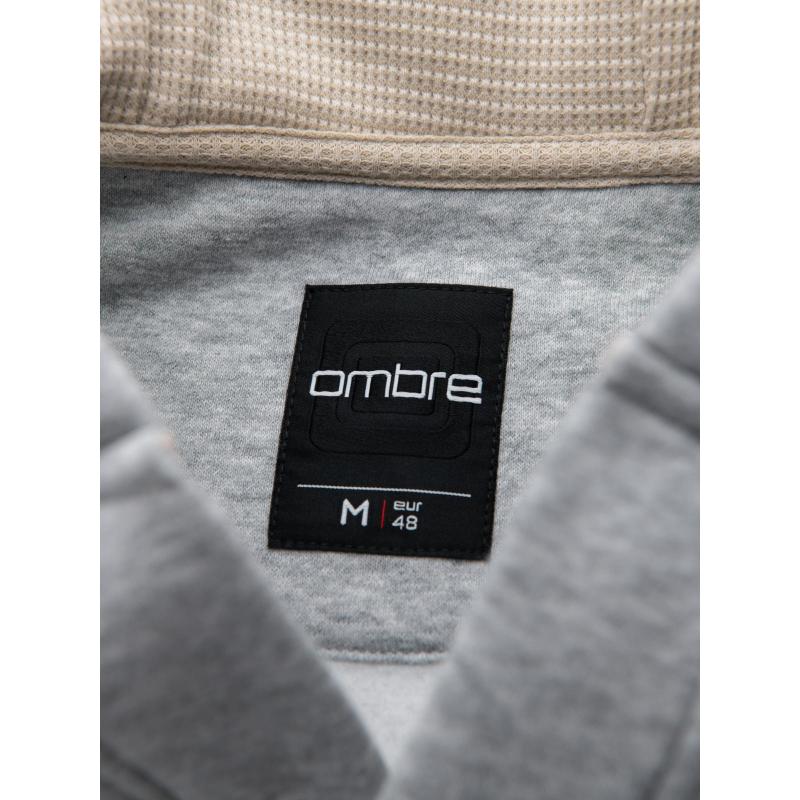 Férfi pamut bomber pulóver cipzár nélkül - bordó V13 OM-SSZP-0215 OM-SSZP-0215