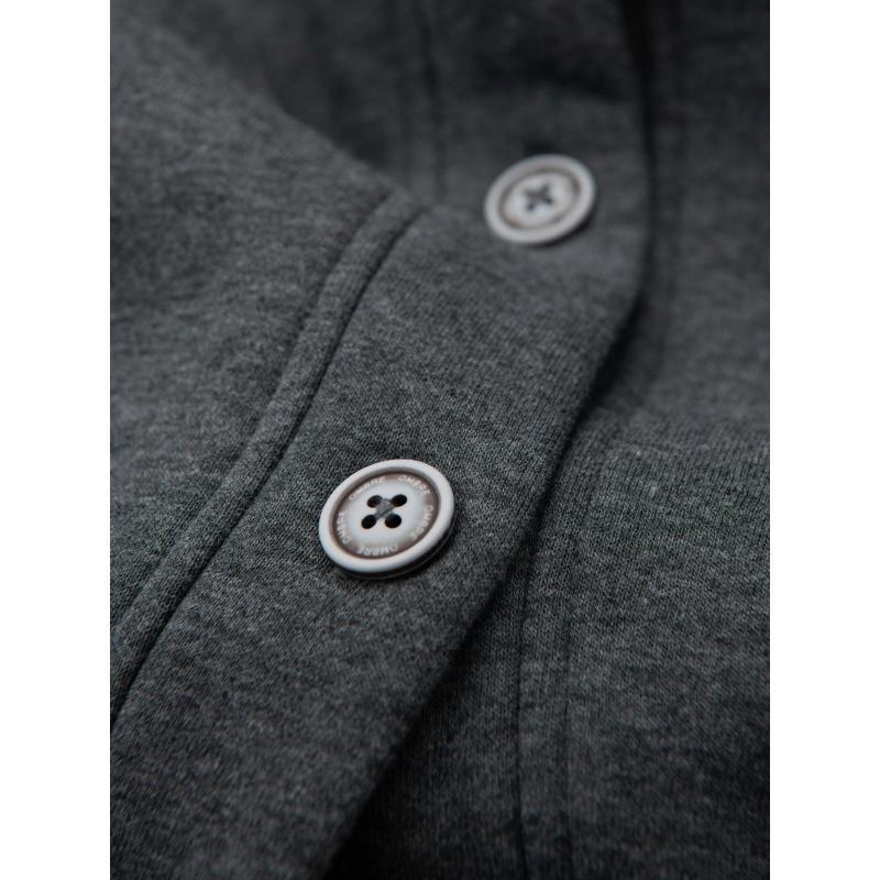 Férfi pamut bomber pulóver cipzár nélkül - gesztenyebarna V13 OM-SSZP-0215