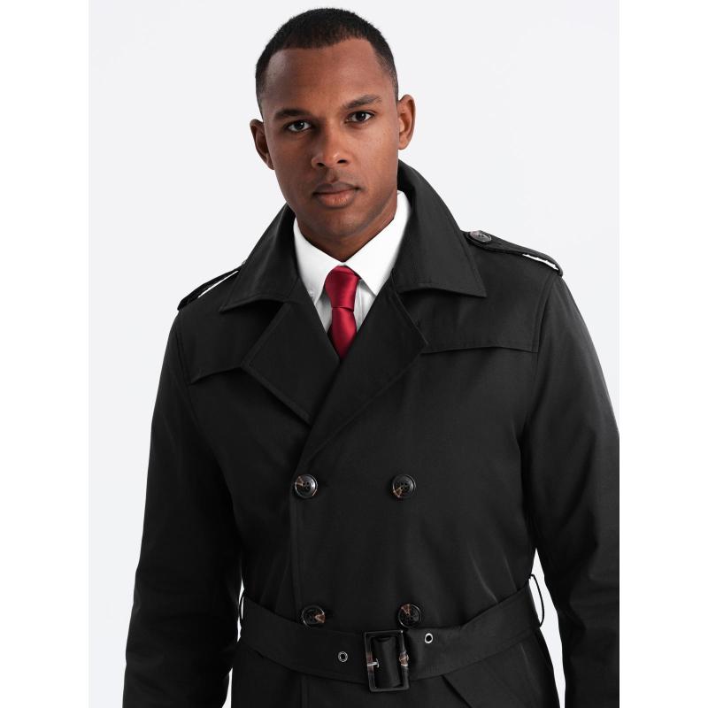 Pánský střednědobý kabát - tmavě béžový C269