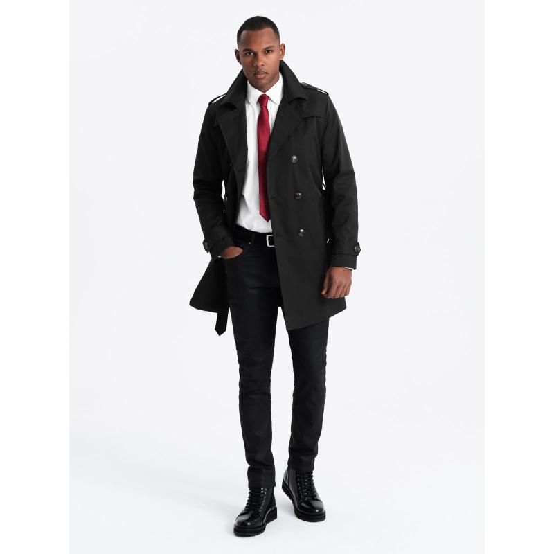 Pánský střednědobý kabát - tmavě béžový C269