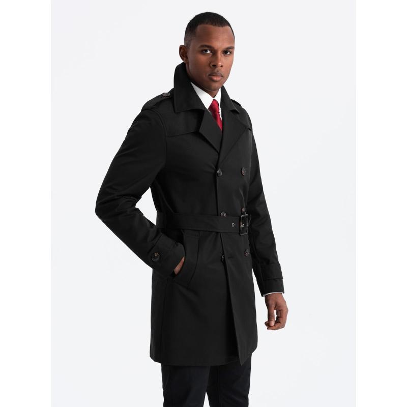 Pánský střednědobý kabát - tmavě béžový C269