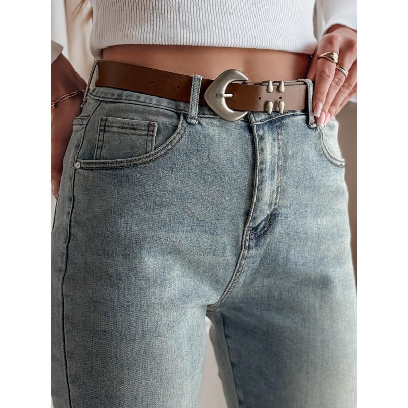 Női karcsúsított farmernadrág övvel SLIMVISA kék