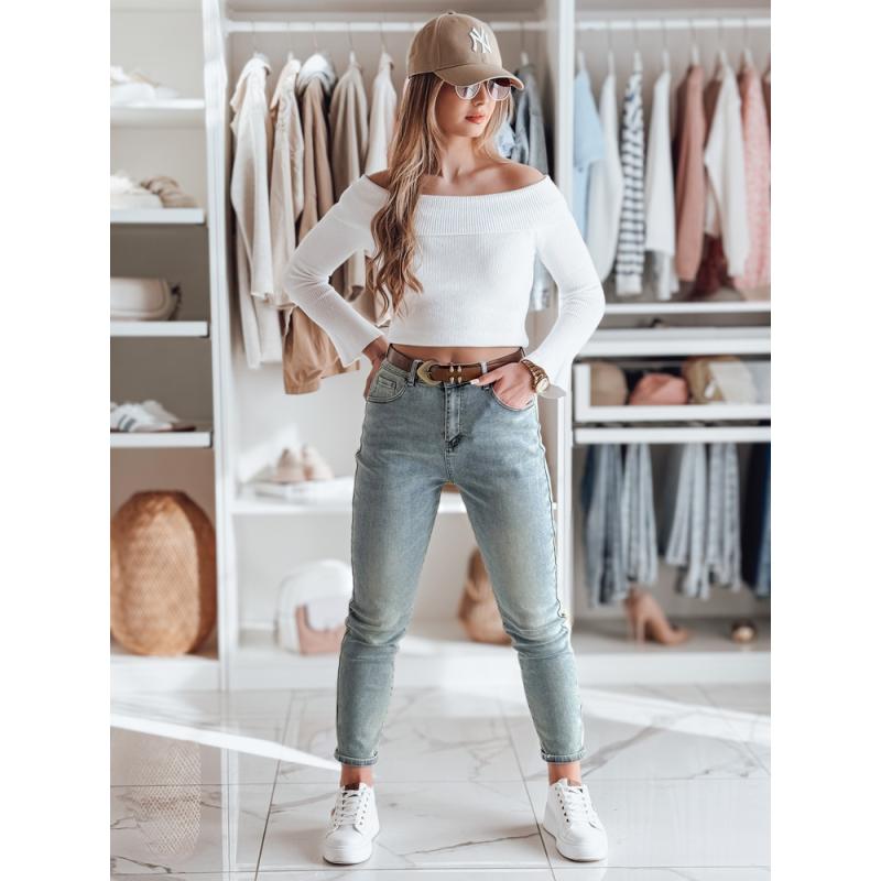 Női karcsúsított farmernadrág övvel SLIMVISA kék