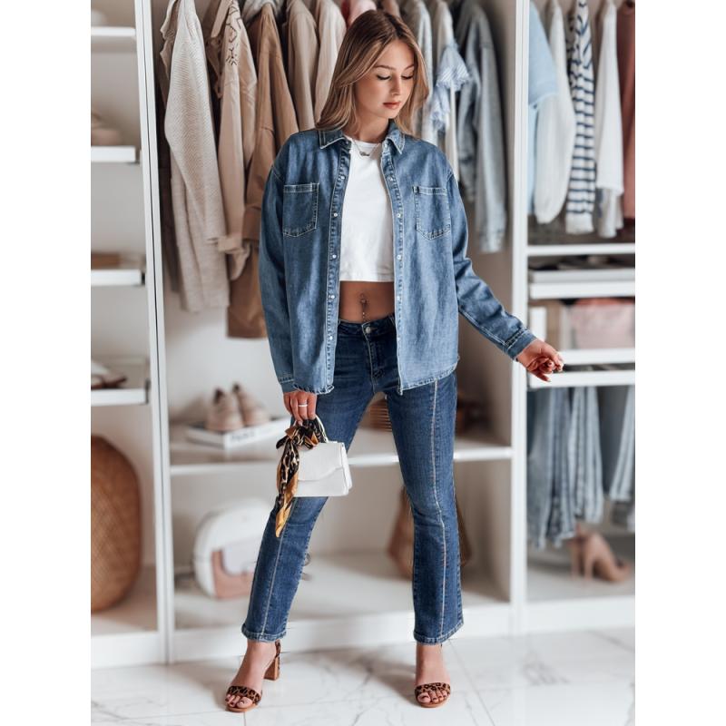 Női farmernadrág harang alakú nadrág LUSINIA kék