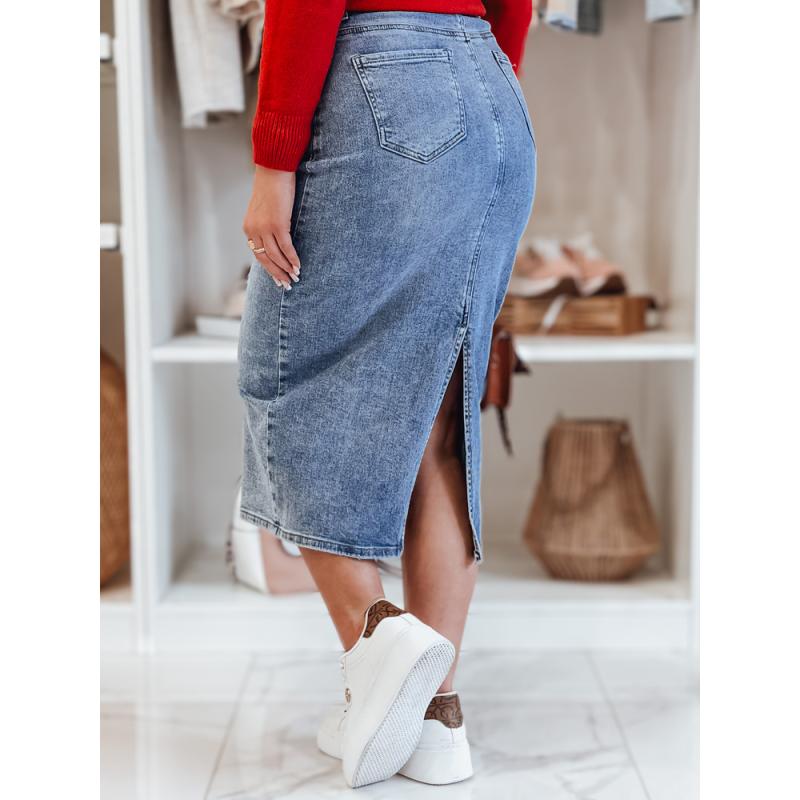 Džínová midi sukně s rozparkem MERITTA modrá
