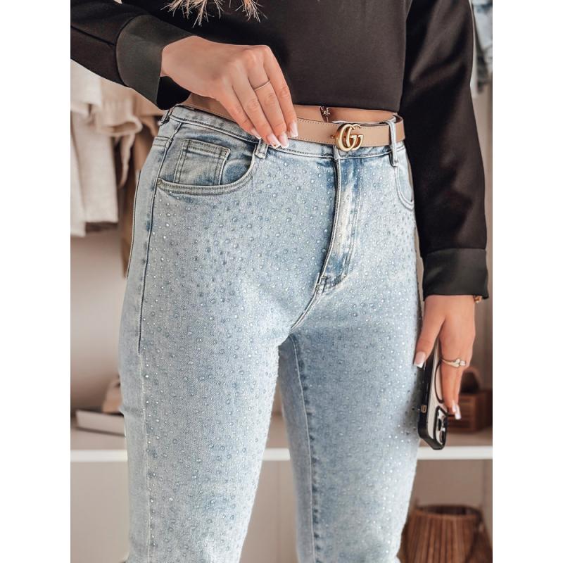 Női karcsúsított farmer SPARKLI kék