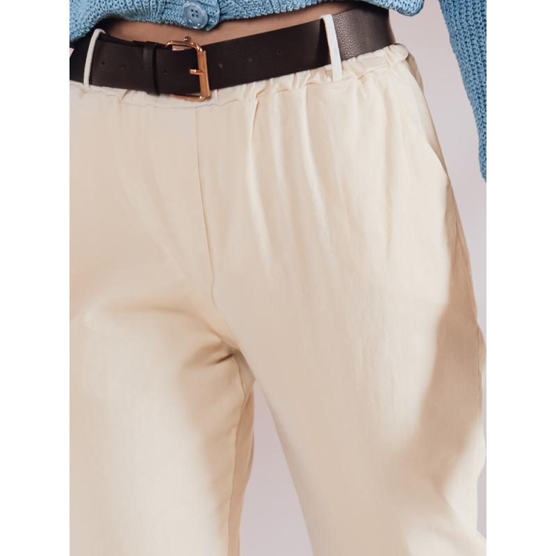 Dámské kalhoty s páskem SOFELIA světle žluté