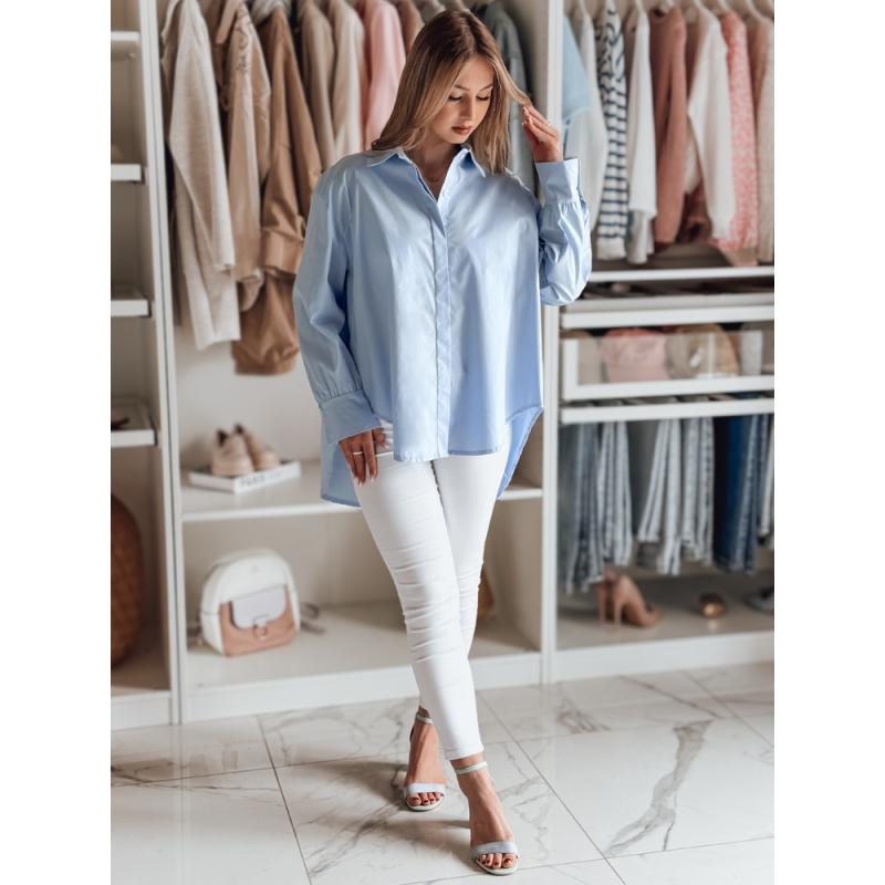 Női oversize póló meghosszabbított háttal BLUOSIZE kék