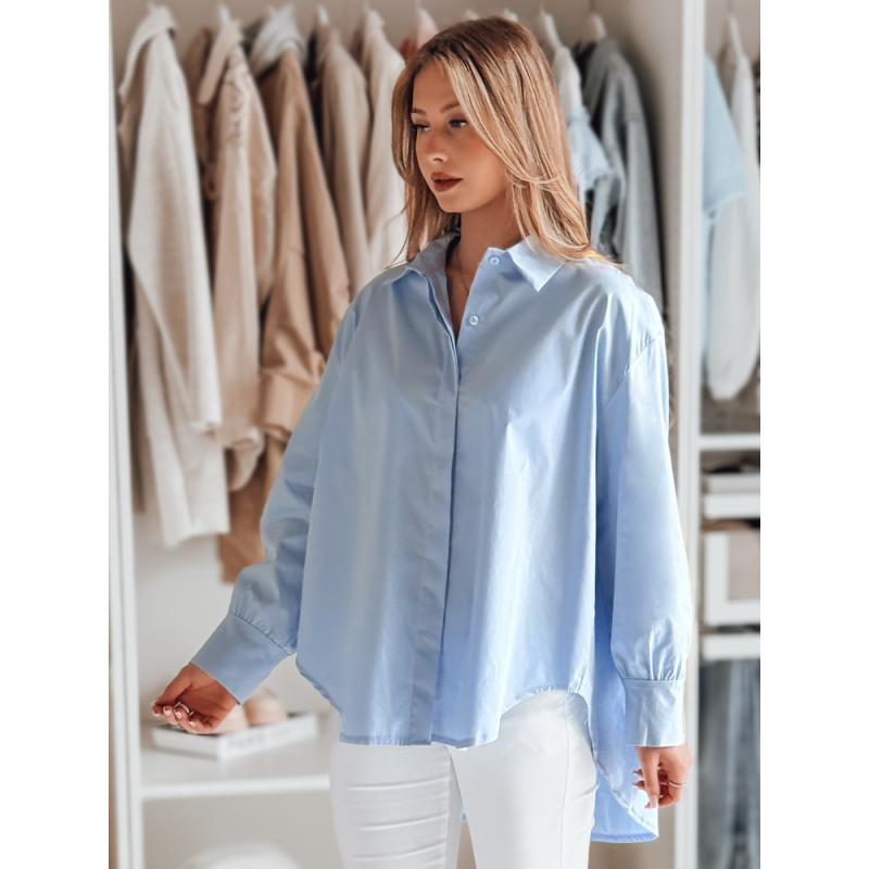 Női oversize póló meghosszabbított háttal BLUOSIZE kék