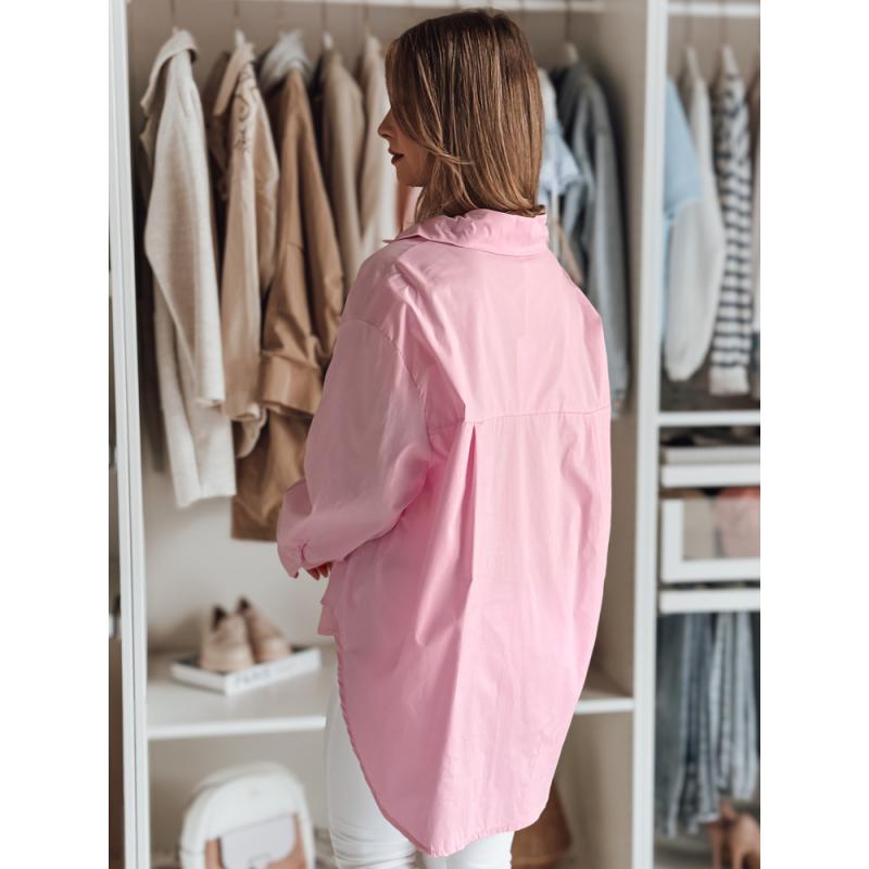 Dámské tričko oversize s prodlouženým zadním dílem BLUOSIZE růžové