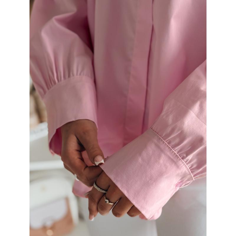 Dámské tričko oversize s prodlouženým zadním dílem BLUOSIZE růžové