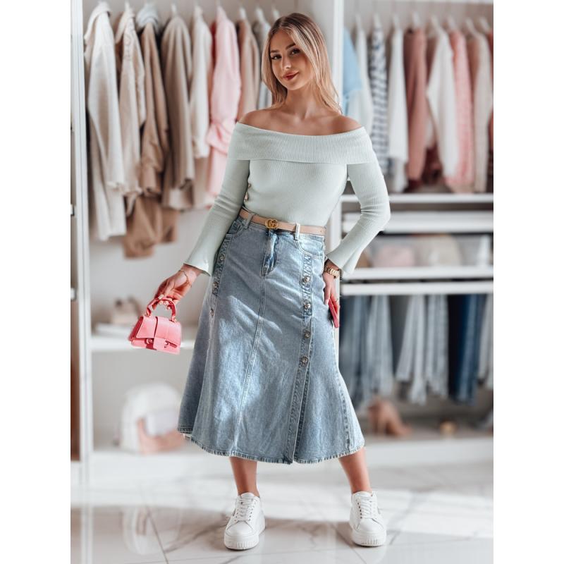 Džínová midi sukně DEMILOVO modrá