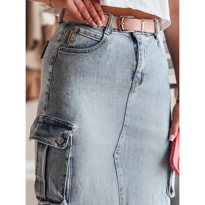 Midi džínová sukně s průstřihem CARGOMIDI modrá