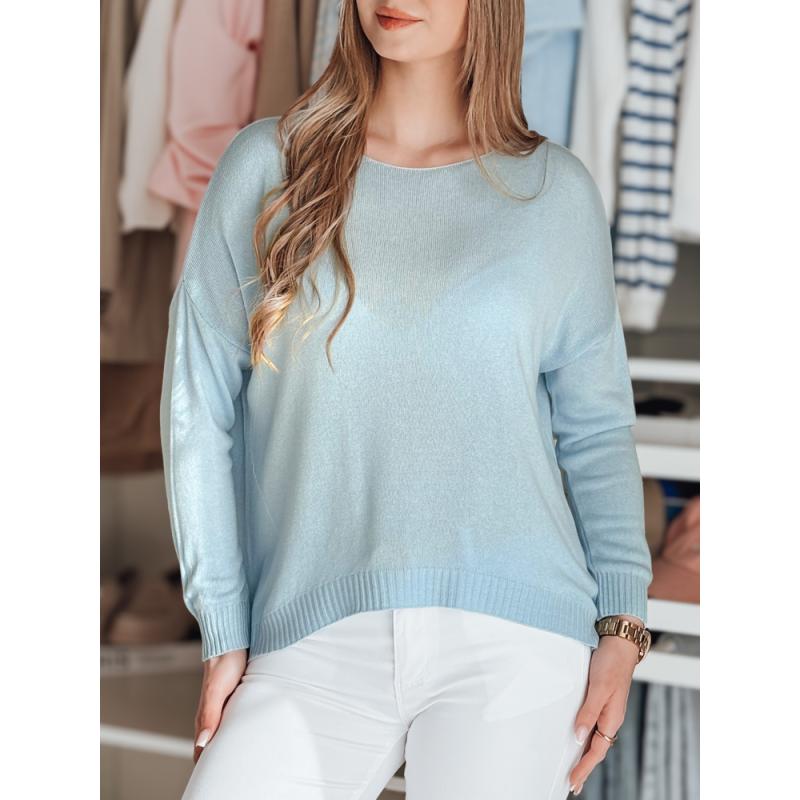 Női plus size pulóver egyszínű SENZIA kék