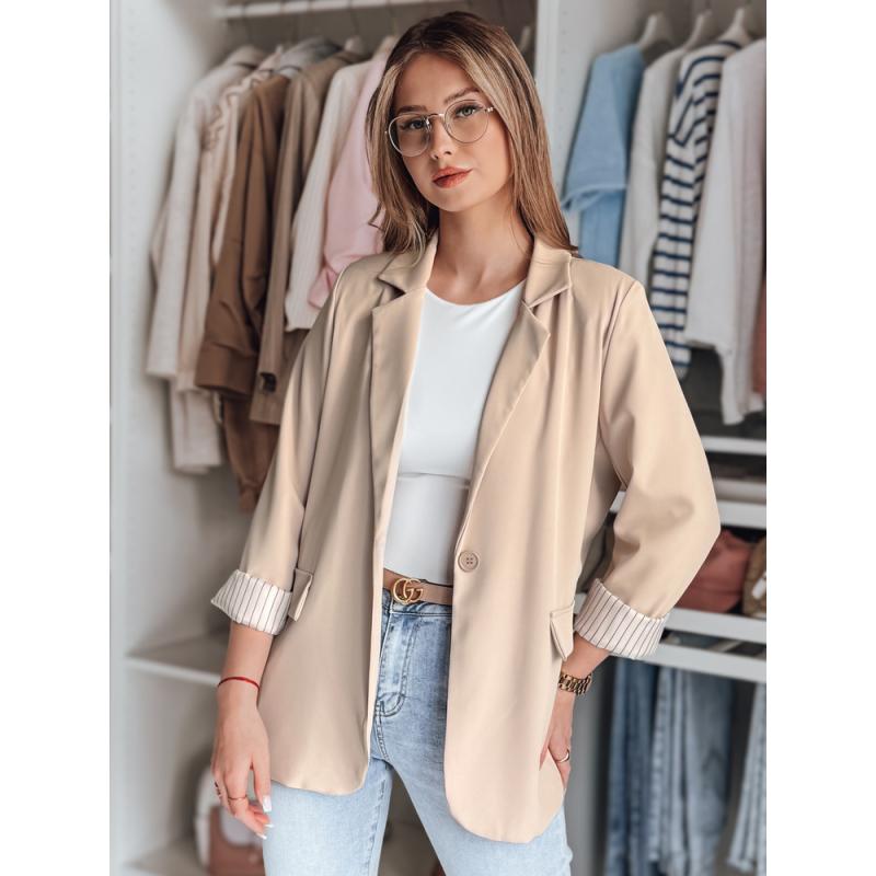 Dámské sako RESIDAL, jedna velikost, oversize, tmavě béžová