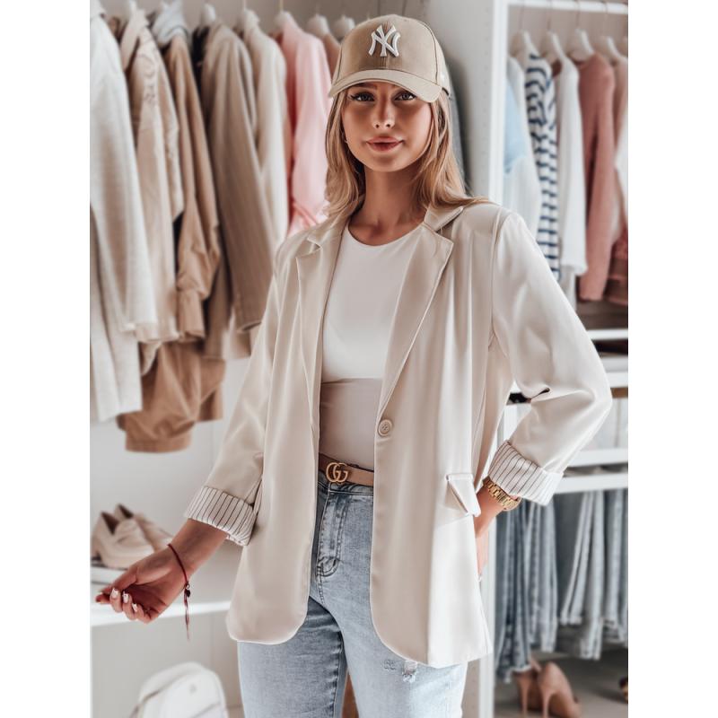 Dámské sako RESIDAL, jedna velikost, oversize, světle béžová