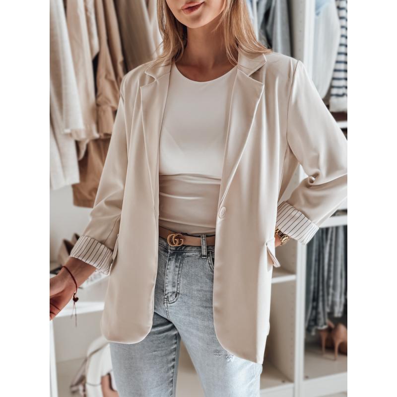 Dámské sako RESIDAL, jedna velikost, oversize, světle béžová