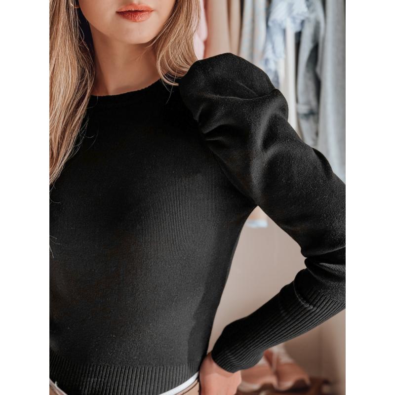 Dámský svetr jedné velikosti s nárazníky ELENORI černý