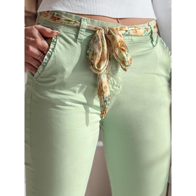 Női nadrág ROSSALI övvel, menta