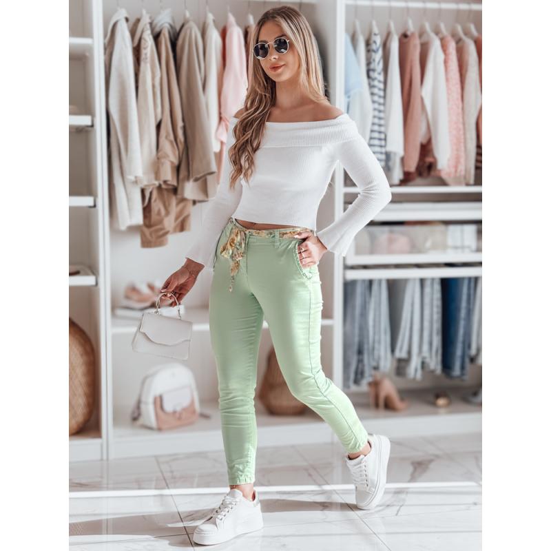 Női nadrág ROSSALI övvel, menta